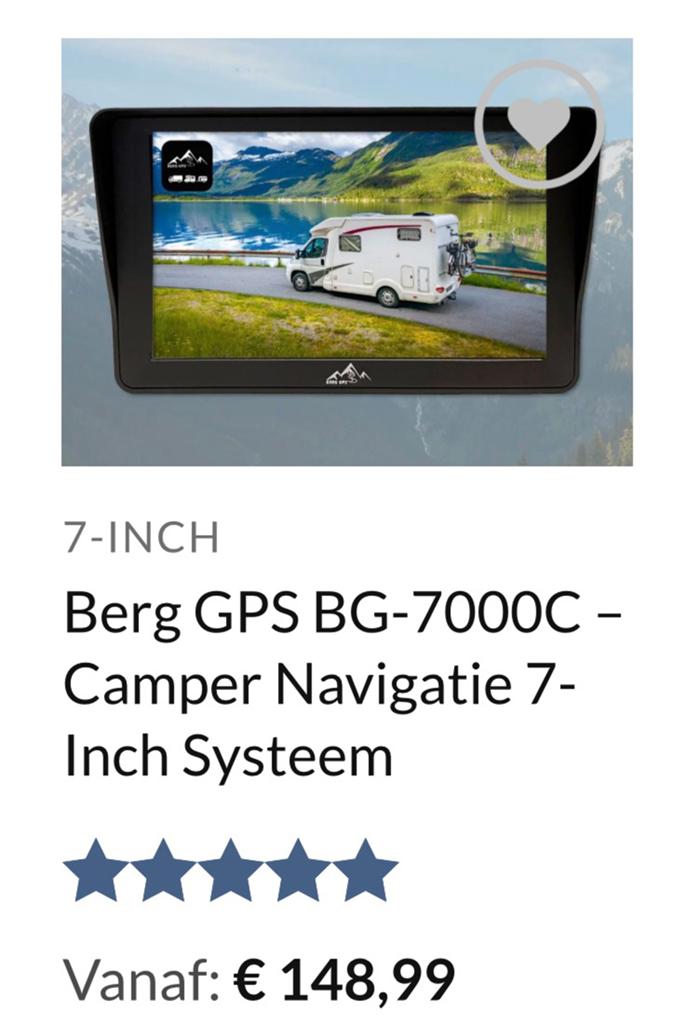 Berg GPS BG-7000C - Camper Navigatie 7-Inch Systeem, Ophalen, Zo goed als nieuw
