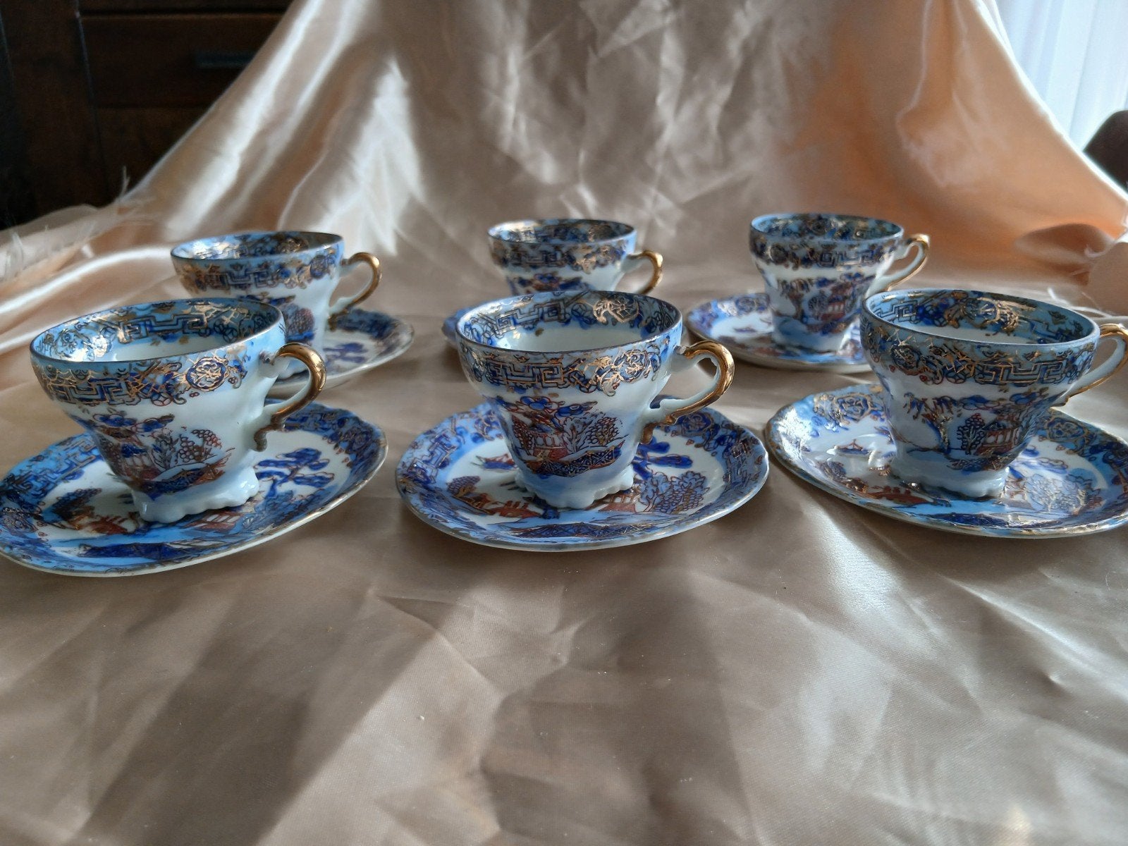 antieke mokka kop en schotels, Antiek en Kunst, Antiek | Servies compleet, Ophalen of Verzenden