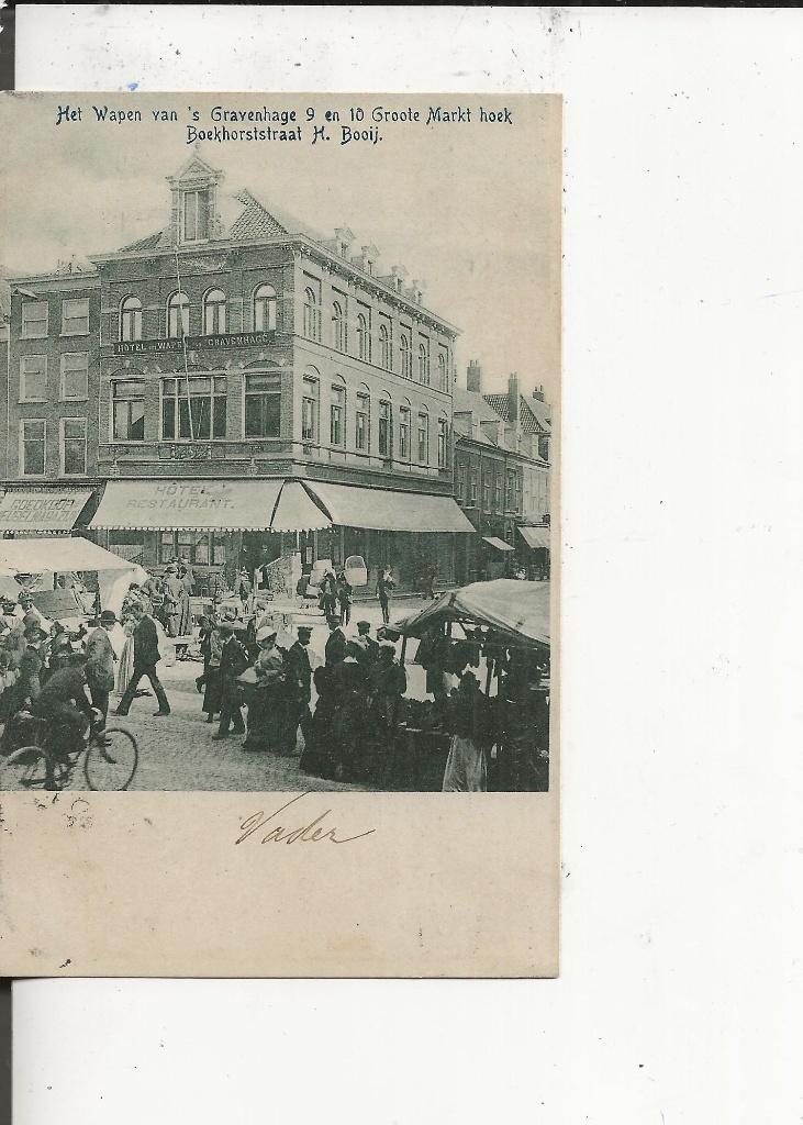 den Haag Groote Markt hoek Boekhorststraat Het Wapen 8-10-02, Ophalen of Verzenden, Voor 1920, Gelopen, Zuid-Holland