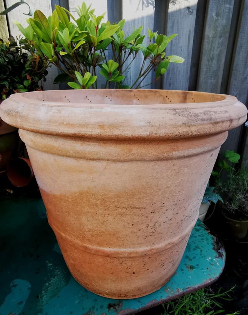 Italiaanse terracotta pot zware kwaliteit 27cm hoog Miekje, Ophalen, ., Rond, Minder dan 40 cm