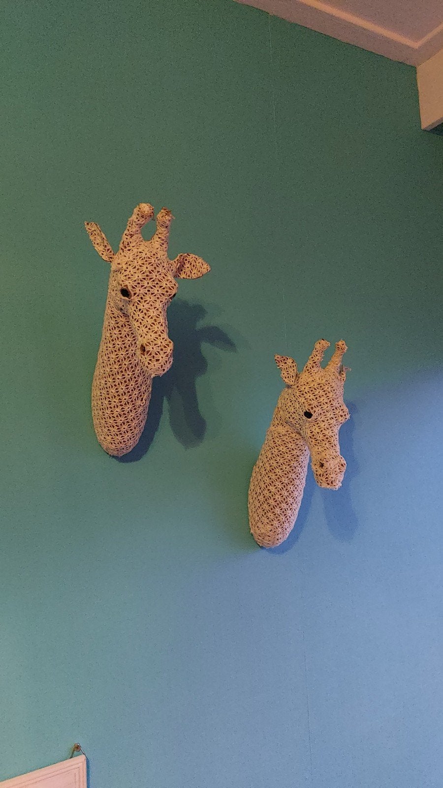 Decoratieve Giraffe Hoofden (2 stuks), Beige, Overige stijlen, Ophalen of Verzenden, Zo goed als nieuw