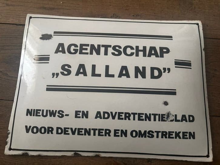 Oud bol emaille  Agentschap Salland Deventer en omstreken, Ophalen of Verzenden
