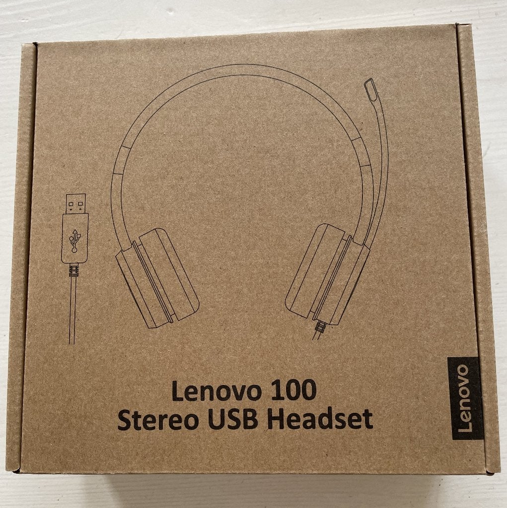Lenovo 100 Stereo USB headset, Computers en Software, Headsets, Nieuw, On-ear, Ophalen of Verzenden, Bedraad