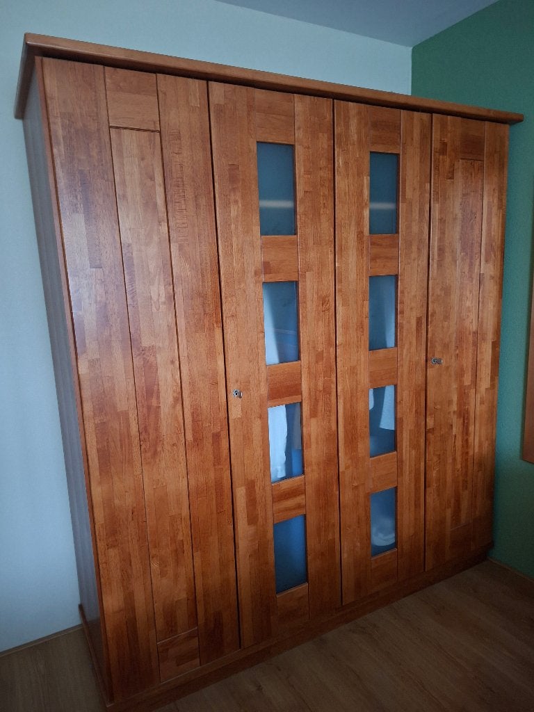 Kersenhouten linnenkast, commode, (nacht)kastjes, Huis en Inrichting, Ophalen, 150 tot 200 cm, Met lade(s), 150 tot 200 cm