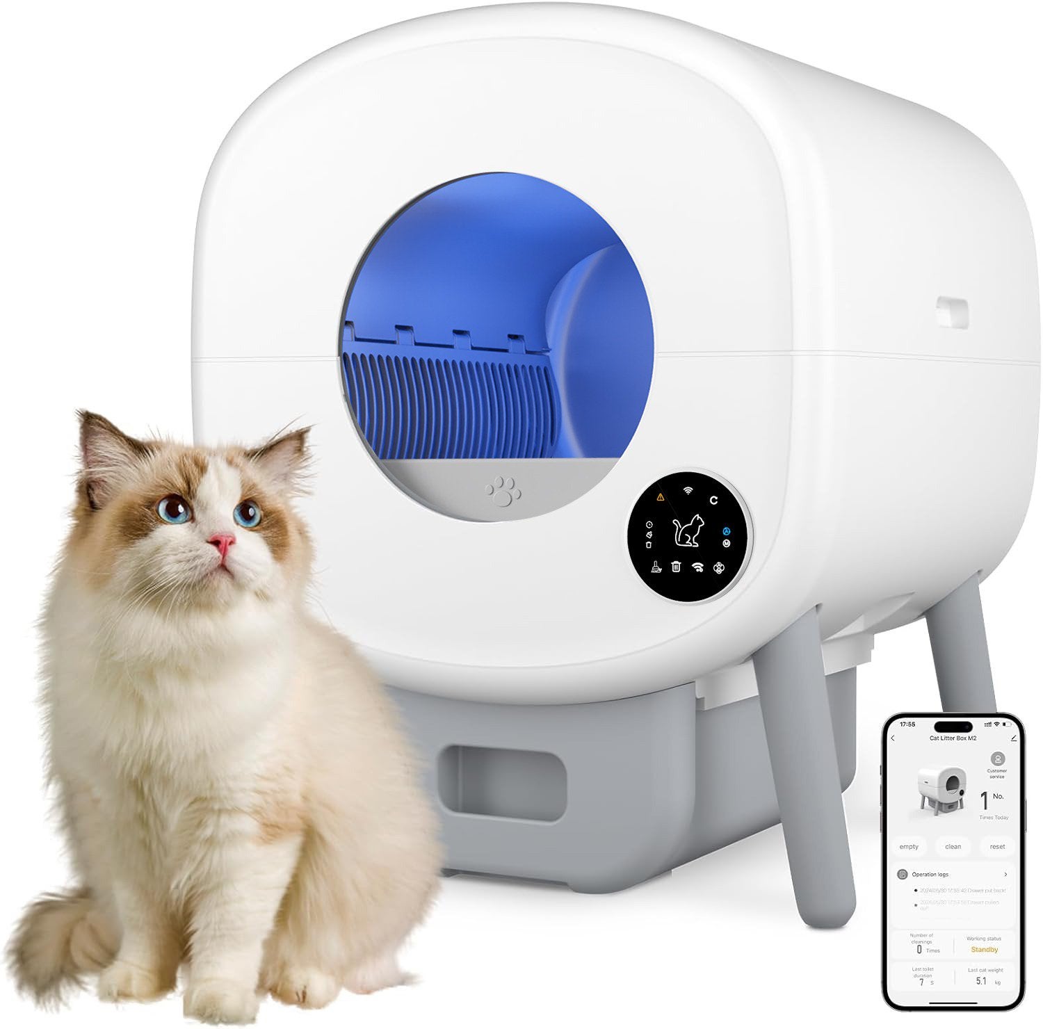 Nieuwe in de doos, zelfreinigende kattenbak, 1 jaar garantie, Dieren en Toebehoren, 2496mk, Hisolar, Nieuw, Ophalen of Verzenden
