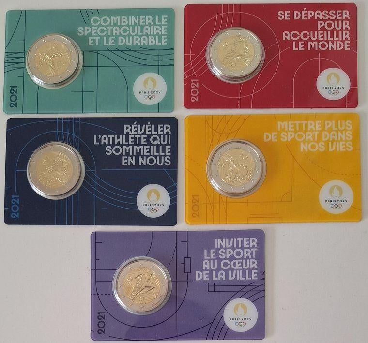 Frankrijk coincard serie 2021 - Olympische Spelen 2024, Verzenden, Frankrijk, 10 euro, Setje