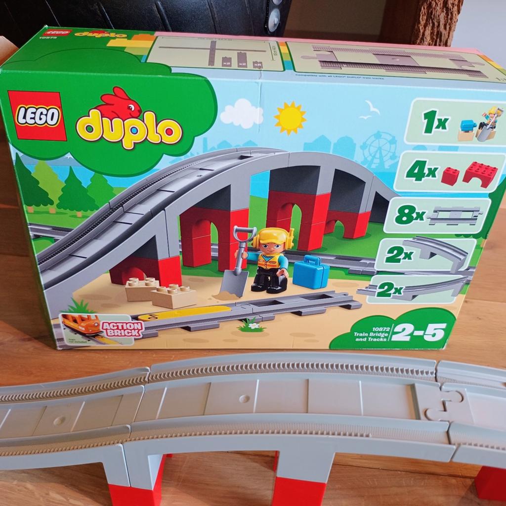 Lego Duplo Treinbrug en Rails - 10872, Overige thema's, Ophalen of Verzenden, Zo goed als nieuw, Duplo