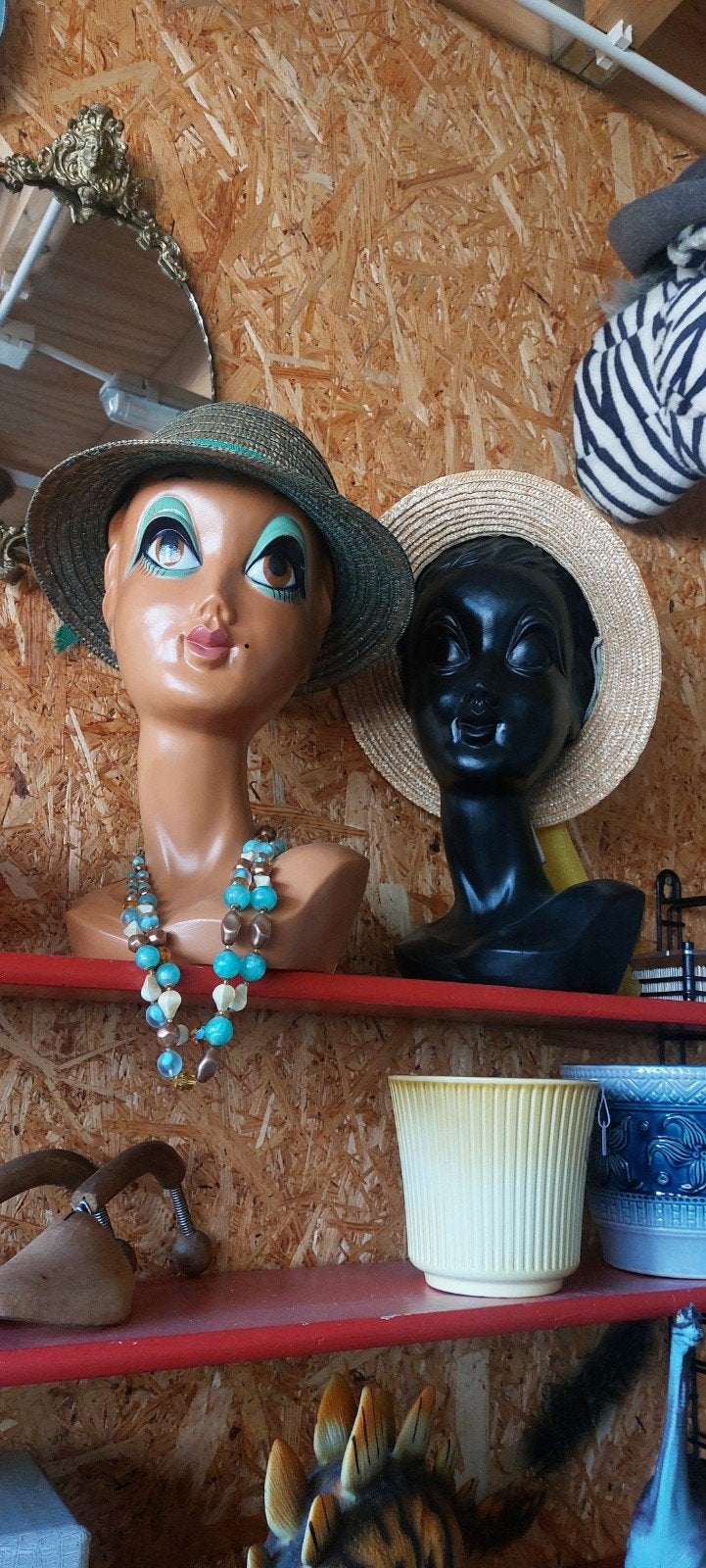 Vintage Twiggy Hoofden - Uniek Decoratiestuk, Ophalen of Verzenden