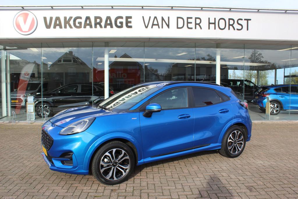 Ford Puma 1.0 EcoBoost Hybrid ST-Line , 125pk Climate contro, 12 maanden, Stof, Blauw, Bedrijf