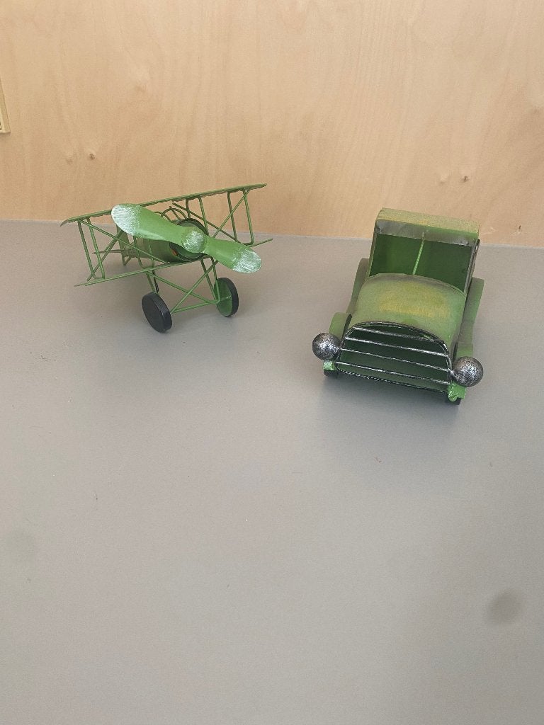 Setje als decoratie (metaal) om neer te zetten, Metaal, Groen, Decoratieobject, Ophalen of Verzenden