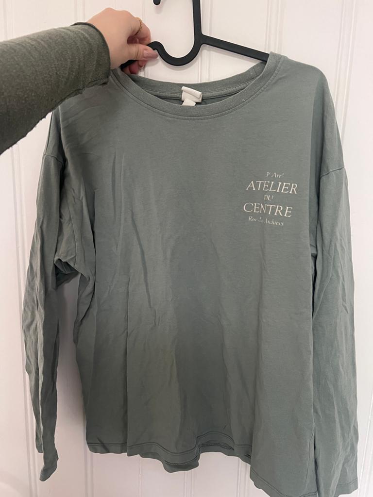 H&M Longsleeve T-shirt met print - Maat S, Ophalen of Verzenden, Zo goed als nieuw, Lange mouw, Maat 36 (S)