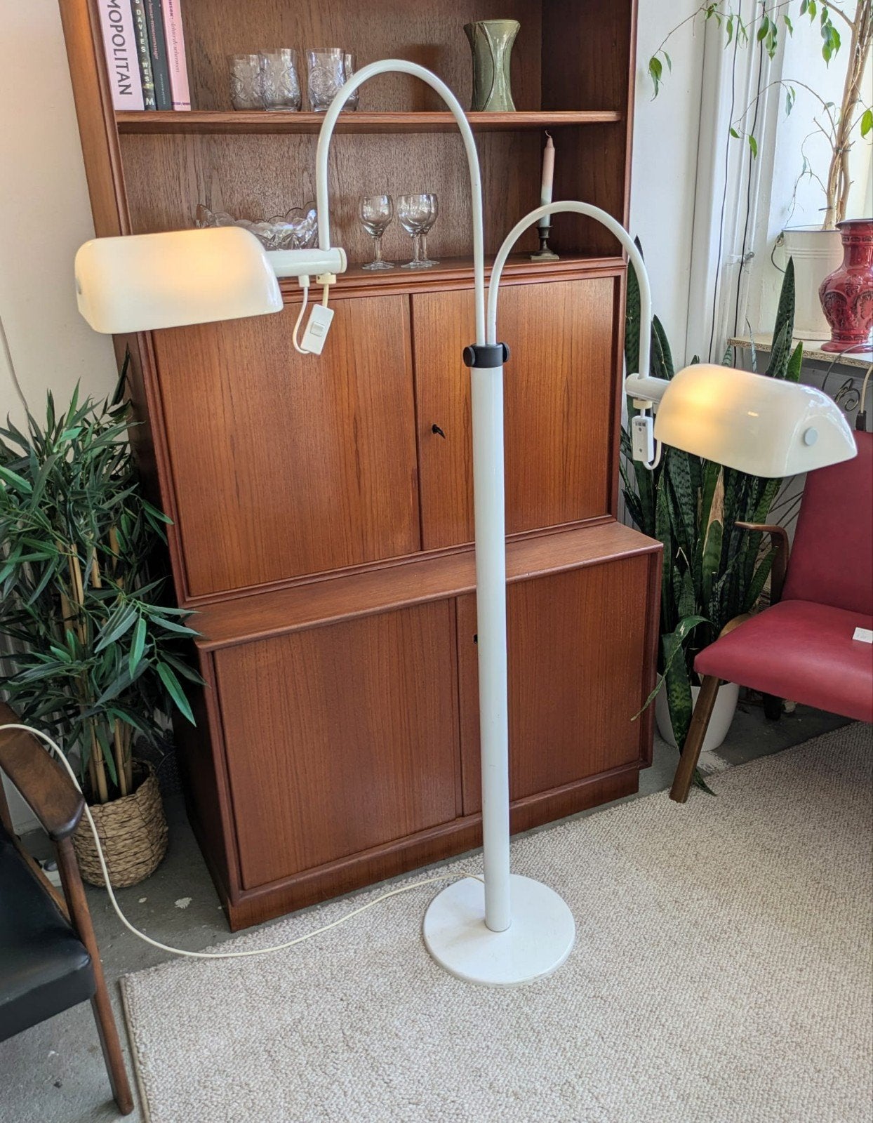 Vintage, Space Age witte vloerlamp, Ophalen, ., Vintage, E27 (groot)
