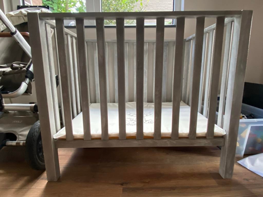 Grijze Steigerhouten box, Kinderen en Baby's, Boxen, Ophalen, Gebruikt, Vierkant, In hoogte verstelbaar