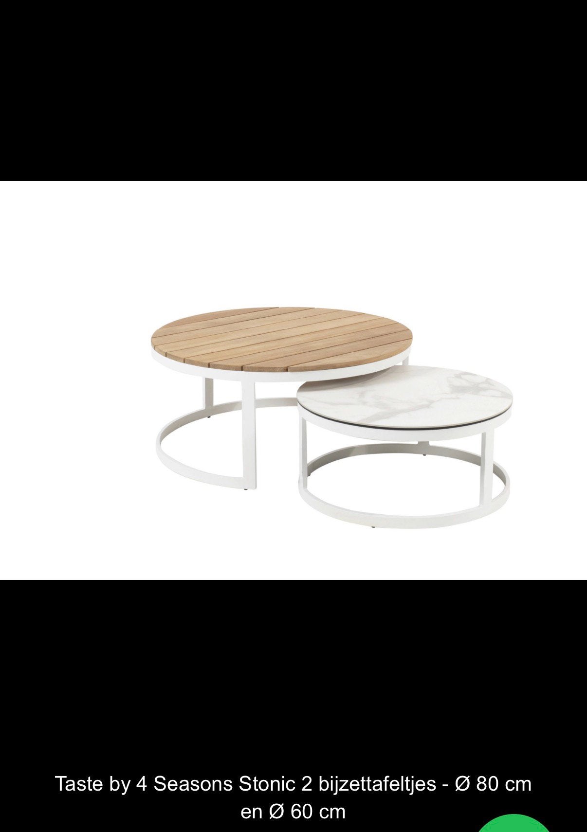 Taste by 4 Seasons Stonic 2 bijzettafeltjes teak, Ophalen, Nieuw, Teakhout