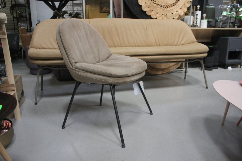 Luxe eetbank + 2 eetkamerstoelen CURTIS Jess echt leer !, Huis en Inrichting, Ophalen, Bruin, Zo goed als nieuw, Vijf, Zes of meer stoelen
