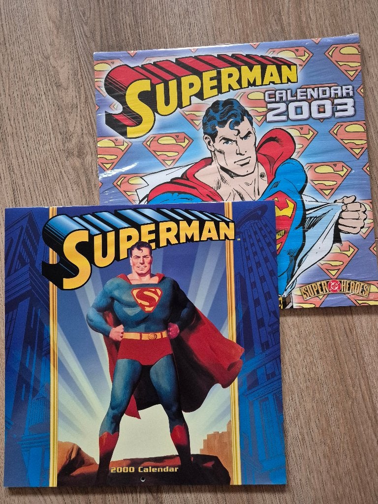 Superman kalenders uit 2000 & 2003, Ophalen of Verzenden, Maandkalender, Gebruikt