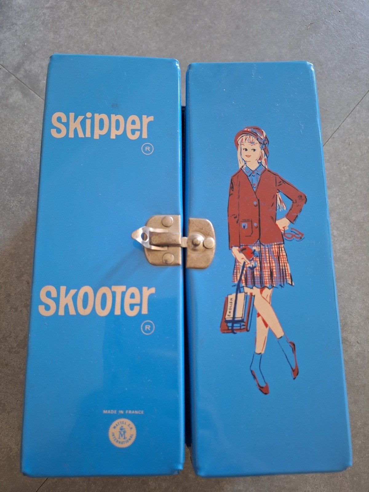 Skipper Skooter kledingkoffer 1965 Barbie (made in France), Verzamelen, Poppen, Ophalen of Verzenden, Gebruikt, Pop