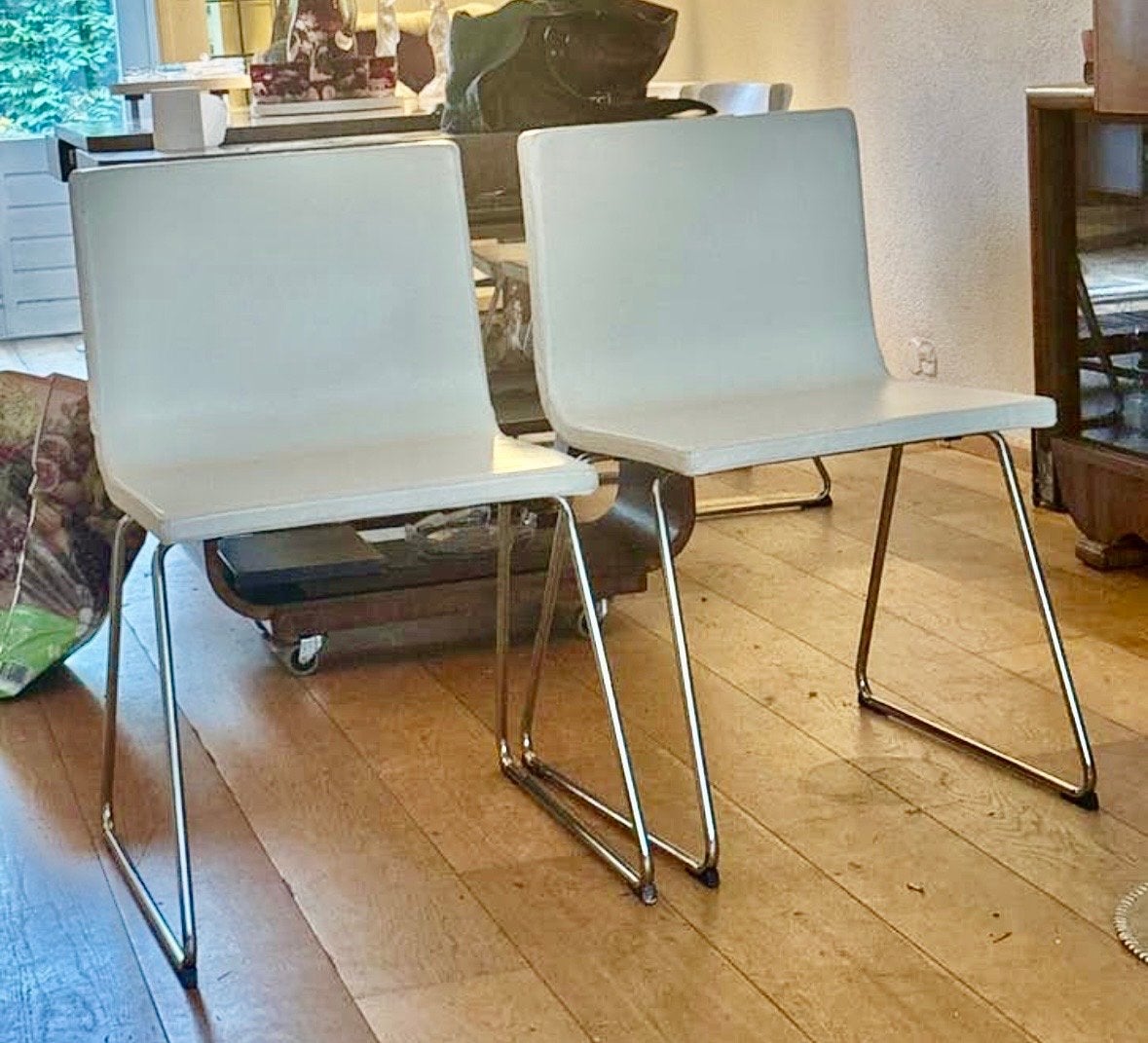 4 perfecte leren eetkamerstoelen - Katproef!, Huis en Inrichting, Stoelen, Ophalen, Wit, Leer, Zo goed als nieuw