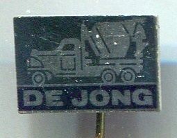 De Jong betoncentrale blik speldje ( C_133), Ophalen of Verzenden, Zo goed als nieuw, Transport, Speldje of Pin