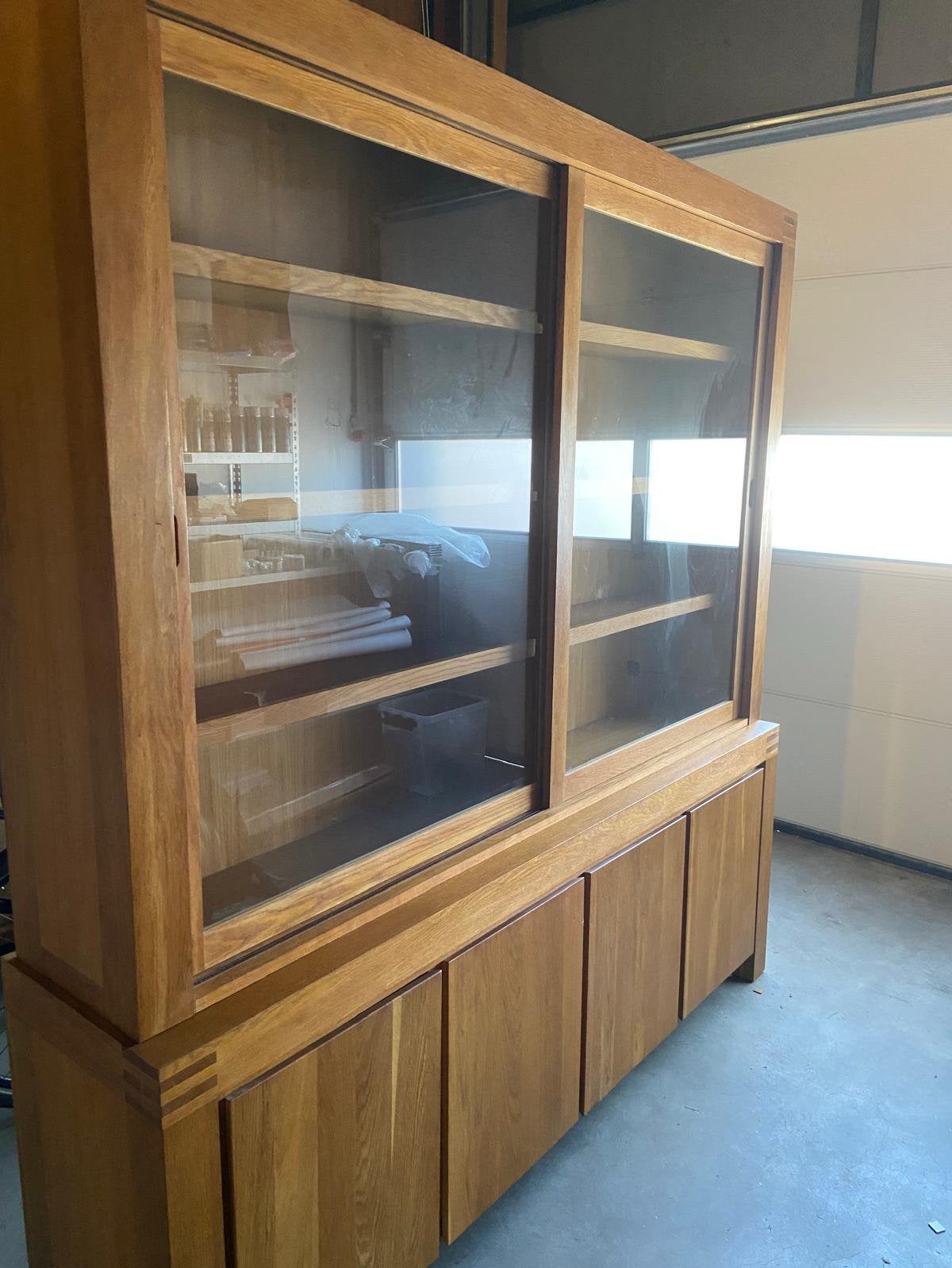 Prachtige eiken massiefe buffetkast - Goossens Clear, 200 cm of meer, 150 tot 200 cm, Ophalen of Verzenden, Zo goed als nieuw