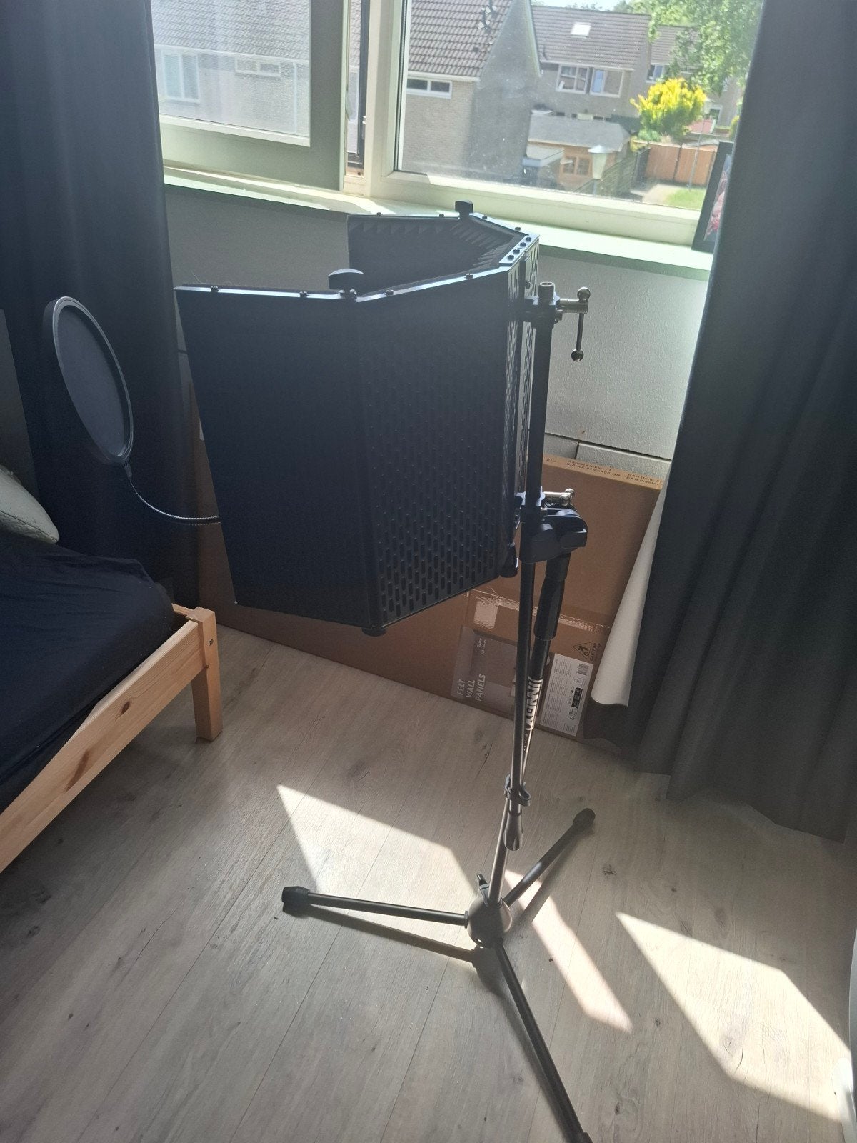 Microfoon Statief met Popfilter en Isolatiescherm, Ophalen of Verzenden, Zo goed als nieuw, Studiomicrofoon