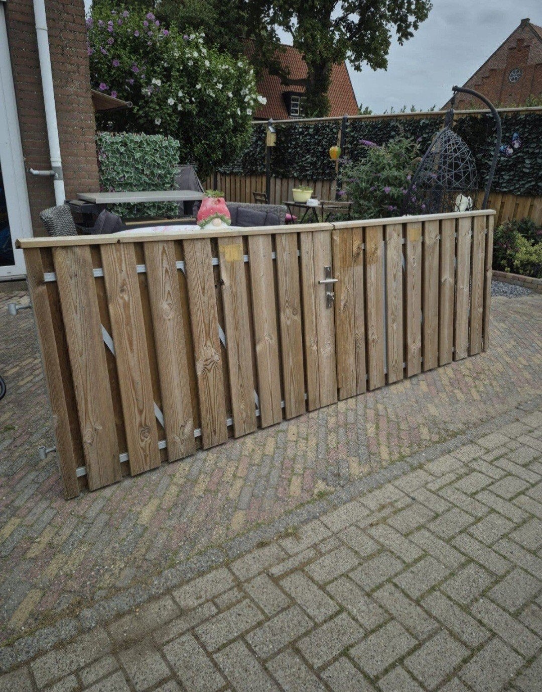 Houten Tuinpoort met Slot en Sleutels, Tuin en Terras, Ophalen, Hout, 3 tot 6 meter