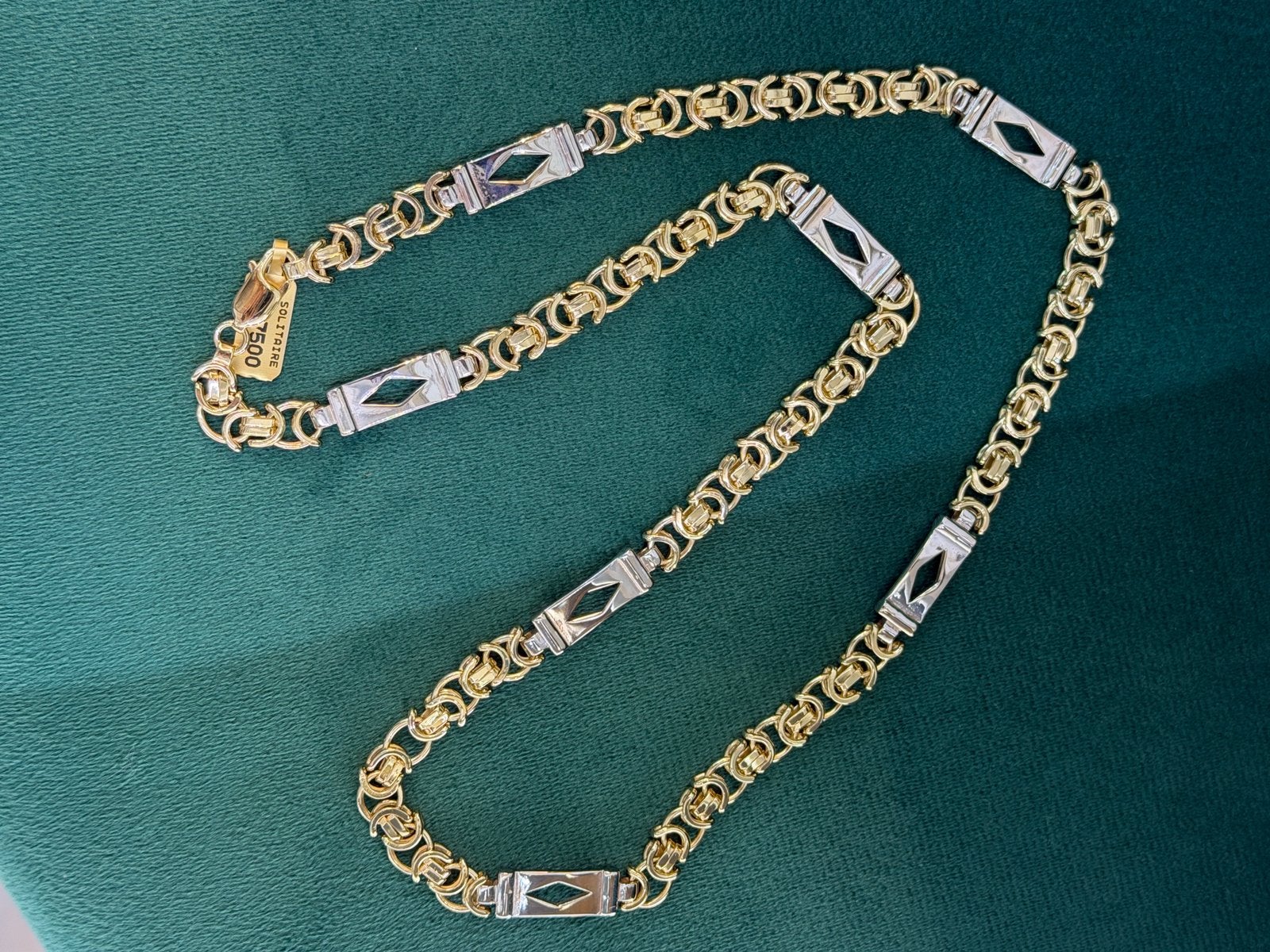 14KT Goud -90.1 Gram - Ketting -PLATTE KONING - Herenketting, Ophalen, Nieuw, Goud