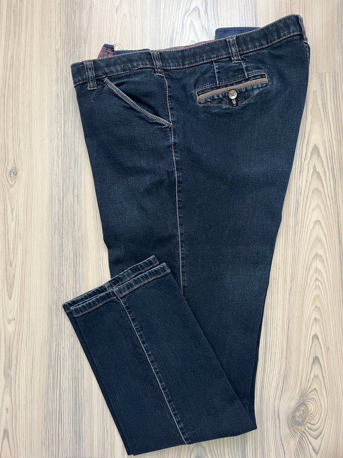 Heren denim pantalon merk Meyer maat 60, Ophalen of Verzenden, Zo goed als nieuw, Overige maten, Blauw