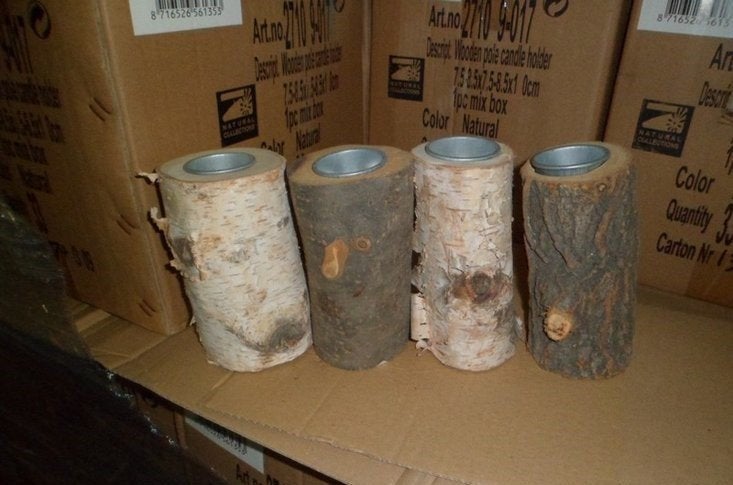 PARTIJ HOUTEN WAXINELICHTHOUDER GROOT ASSORTI, ., Nieuw, Ophalen of Verzenden, .