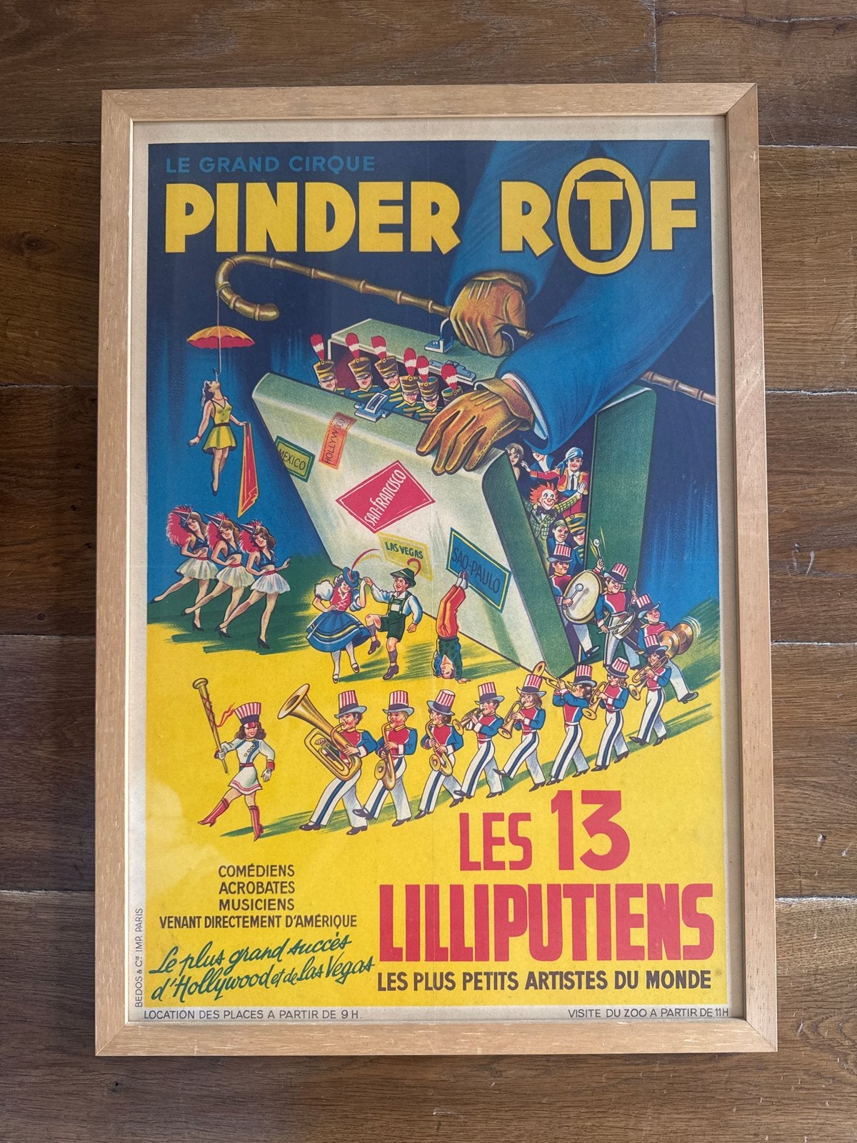 Origineel Circus Pinder 'Les 13 Lilliputiens' - zeer gewild, Verzamelen, Rechthoekig Staand, Met lijst, Ophalen of Verzenden, Zo goed als nieuw