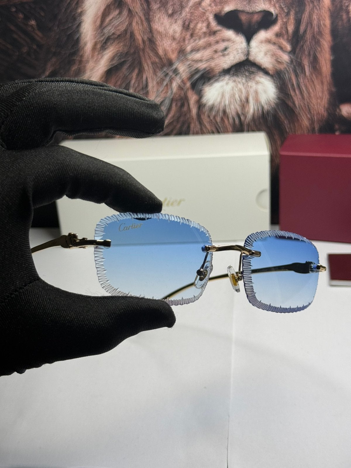 Cartier ice Cut Panther Blauwe Bril, Ophalen of Verzenden, Zo goed als nieuw, Ray-Ban
