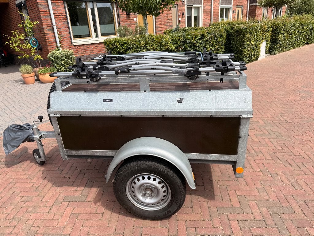Bagagewagen ldm 1.51x1.03x0.55cm met thule fietsenrek., Auto diversen, Fietsendragers, Ophalen, 3 fietsen of meer, Gebruikt, Trekhaakdrager