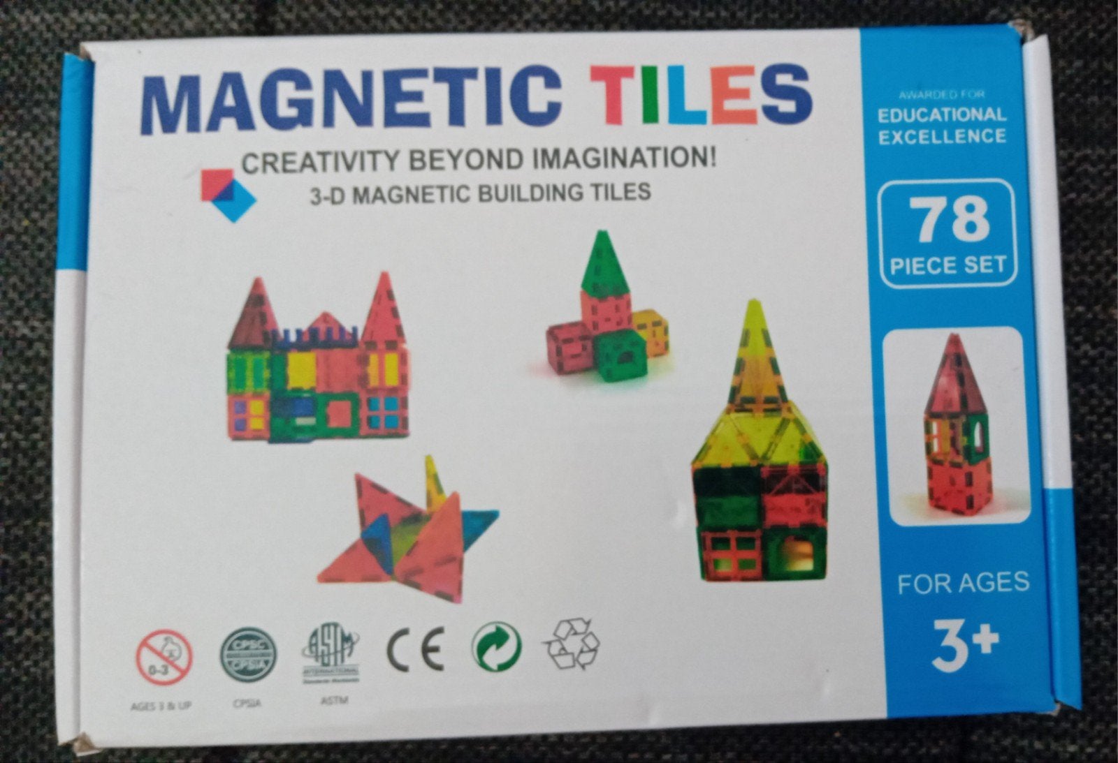 Nieuwe Magnetische Bouwtegels - 78-delige set, Overige merken, Onbekend, Nieuw, Ophalen of Verzenden