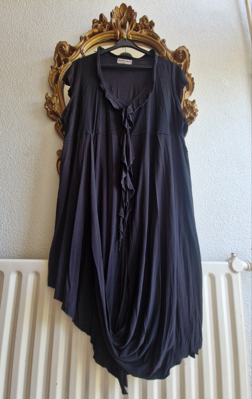 Als nieuw! Martine Samoun zwart apart viscose tuniek punten, Ophalen of Verzenden, Zo goed als nieuw, Martine Samoun, Blouse of Tuniek
