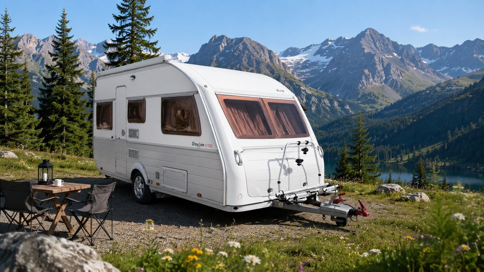 Kip Grey Line 47 TCB 2006 ENKELE BEDDEN, Caravans en Kamperen, Caravans, Kip, Kachel, Treinzit, Particulier