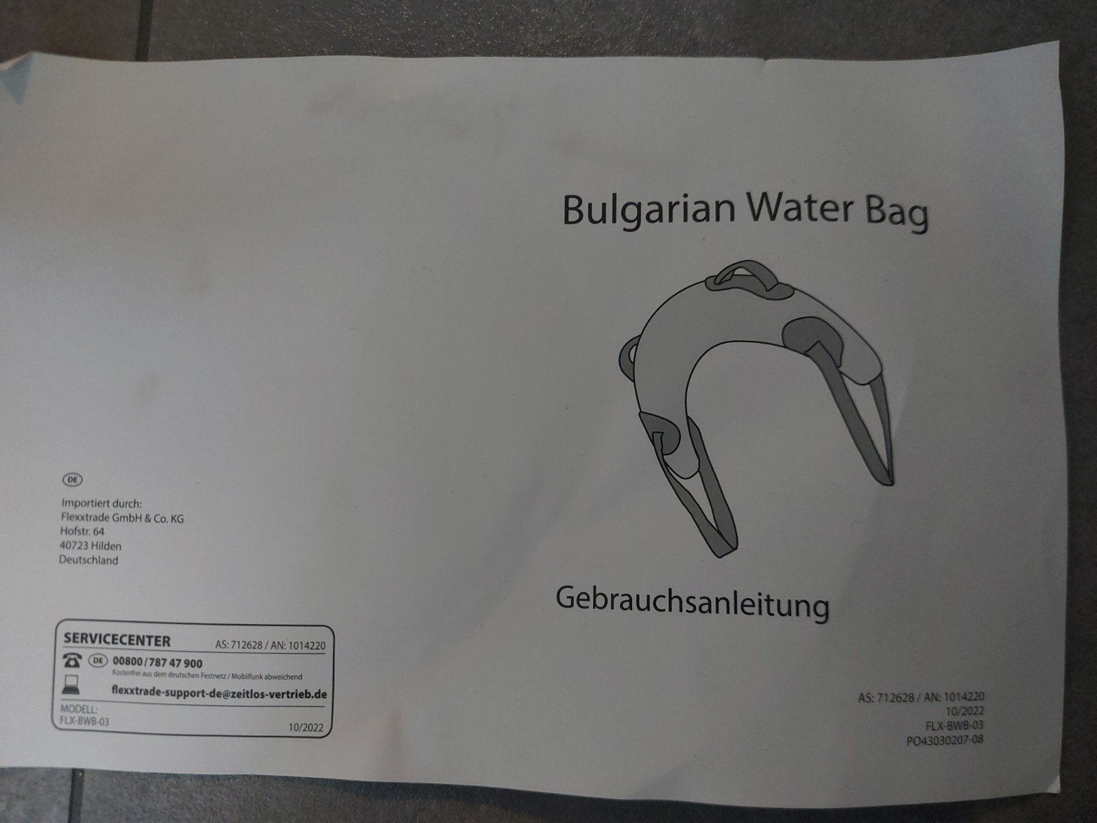 Nieuwe Bulgarian Water Bag - Fitness Training, Ophalen of Verzenden, Nieuw, Benen, Overige typen