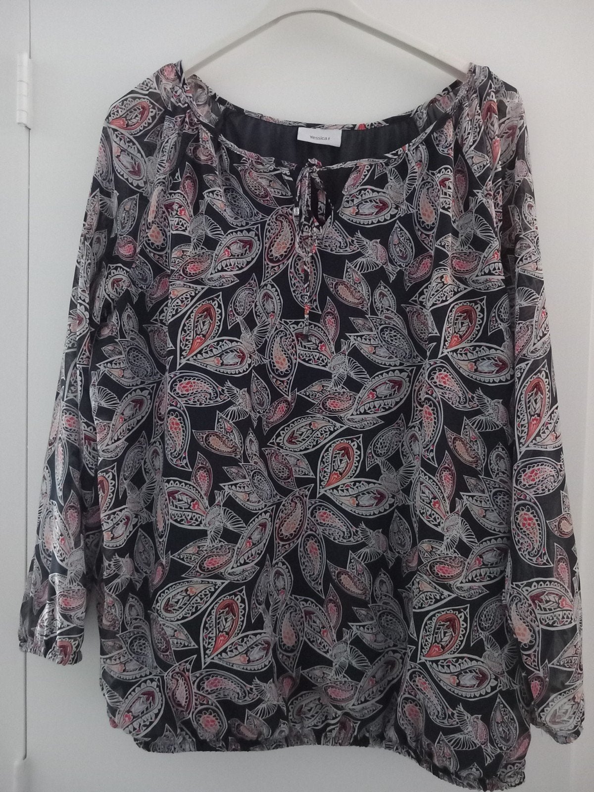 ZWART/beige/BRUINE tuniek, mt 44/46, Yessica/C&A, lange mouw, Kleding | Dames, Bruin, Yessica, Maat 42/44 (L), Nieuw