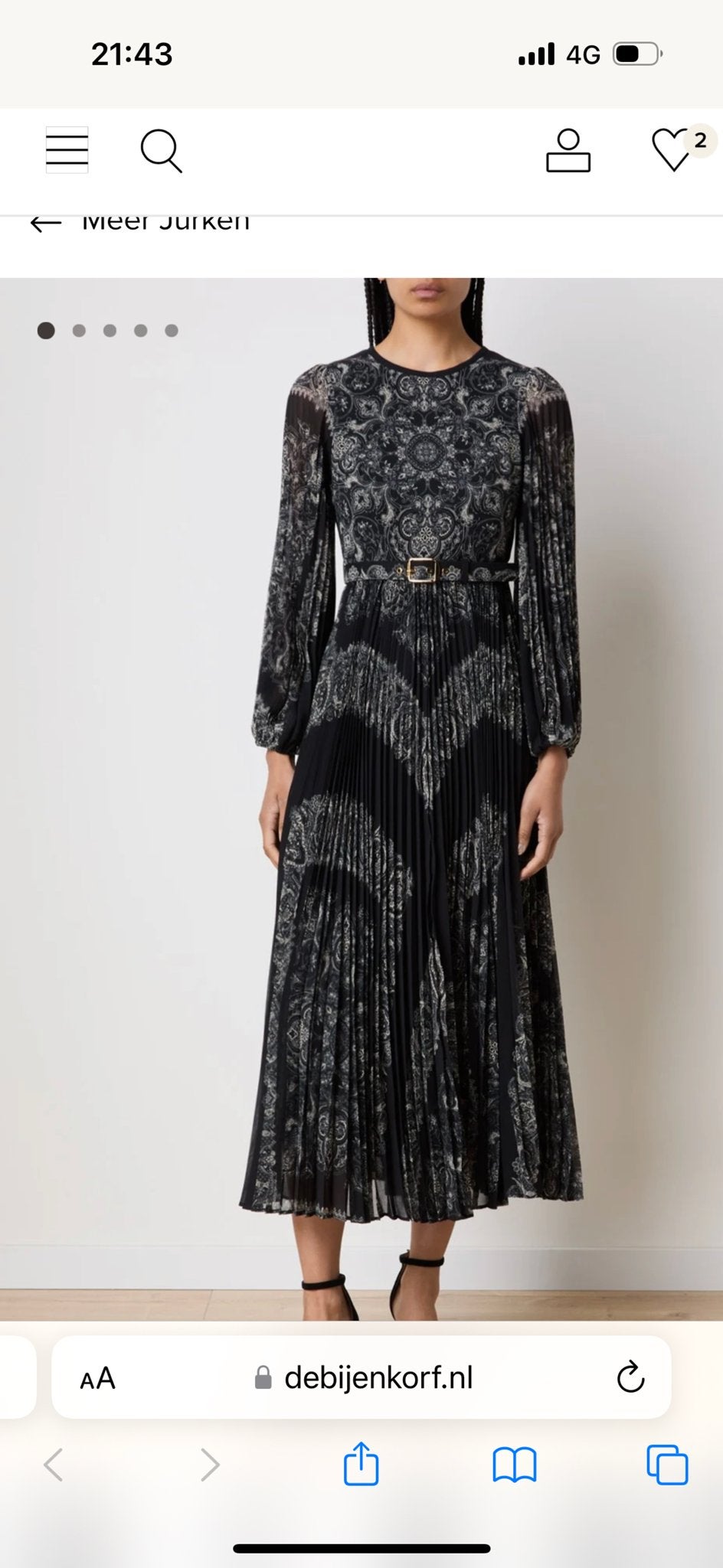 Zimmermann midi jurk met print en plooien, Kleding | Dames, Maat 38/40 (M), Zwart, Ophalen of Verzenden, Zo goed als nieuw