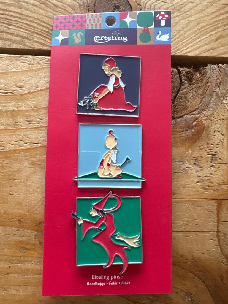 Efteling pinset Roodkapje, Fakir en Heks - Nieuw, Ophalen of Verzenden, Nieuw, Button of Speldje