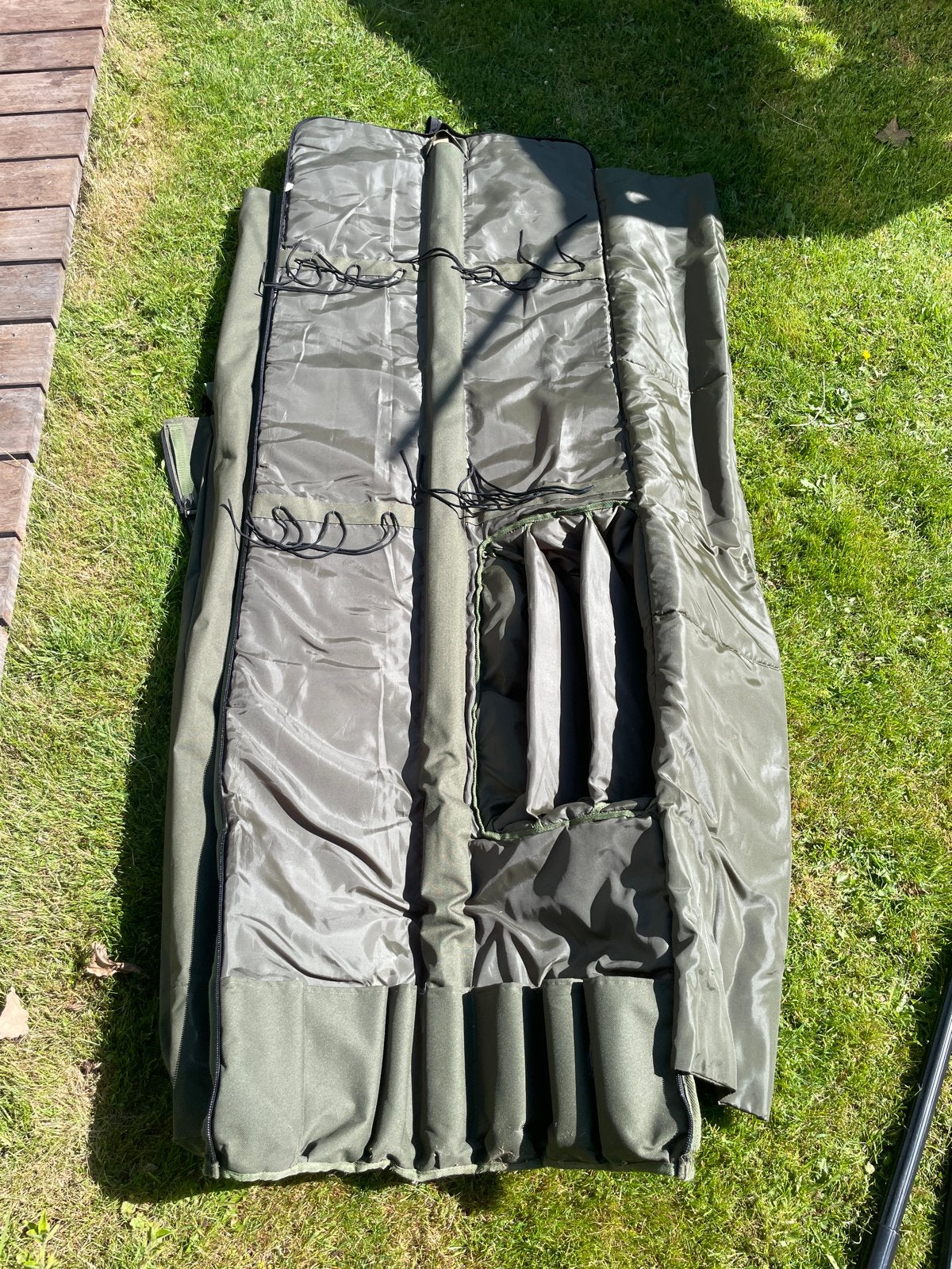 Draagtas voor 3 karperhengels met molens - 190cm, Ophalen, Gebruikt, Koffer of Tas