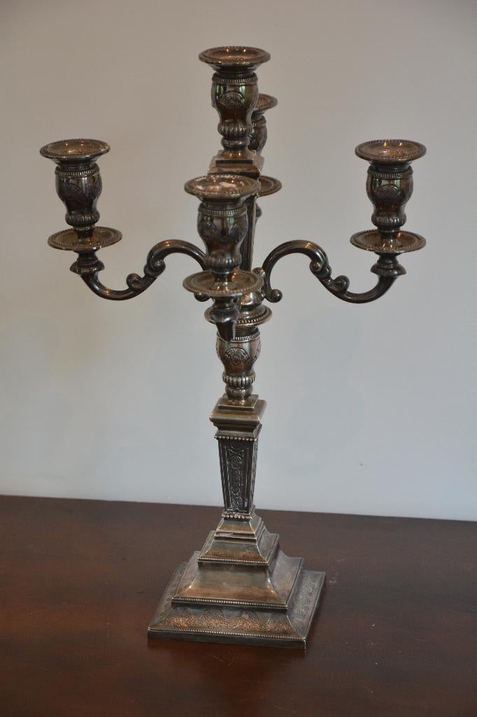 1e gehalte zilveren kandelaar D.J. Aubert te Den Haag, Antiek en Kunst, Antiek | Goud en Zilver, Ophalen, Zilver