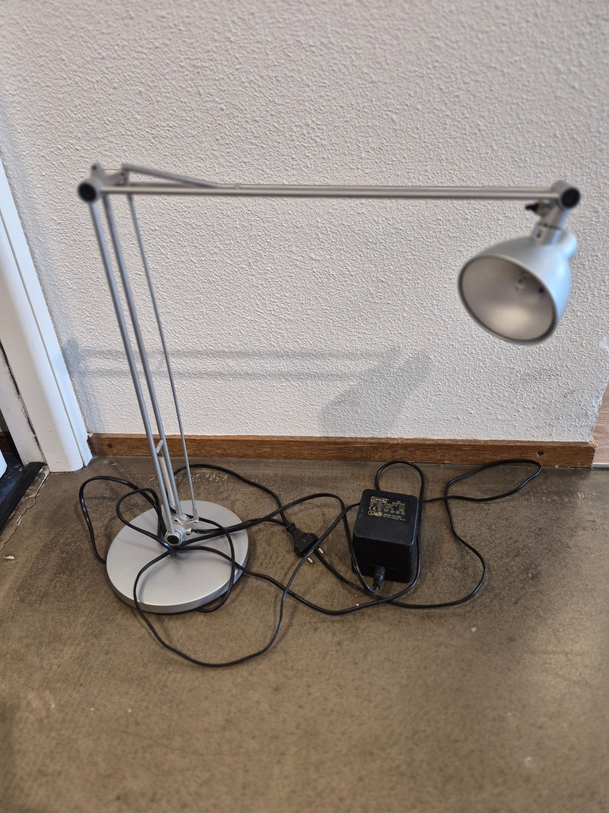 IKEA FORSÅ bureaulamp, zilverkleurig, verstelbaar, Ophalen, Gebruikt, Modern, Industrieel, 100 tot 150 cm