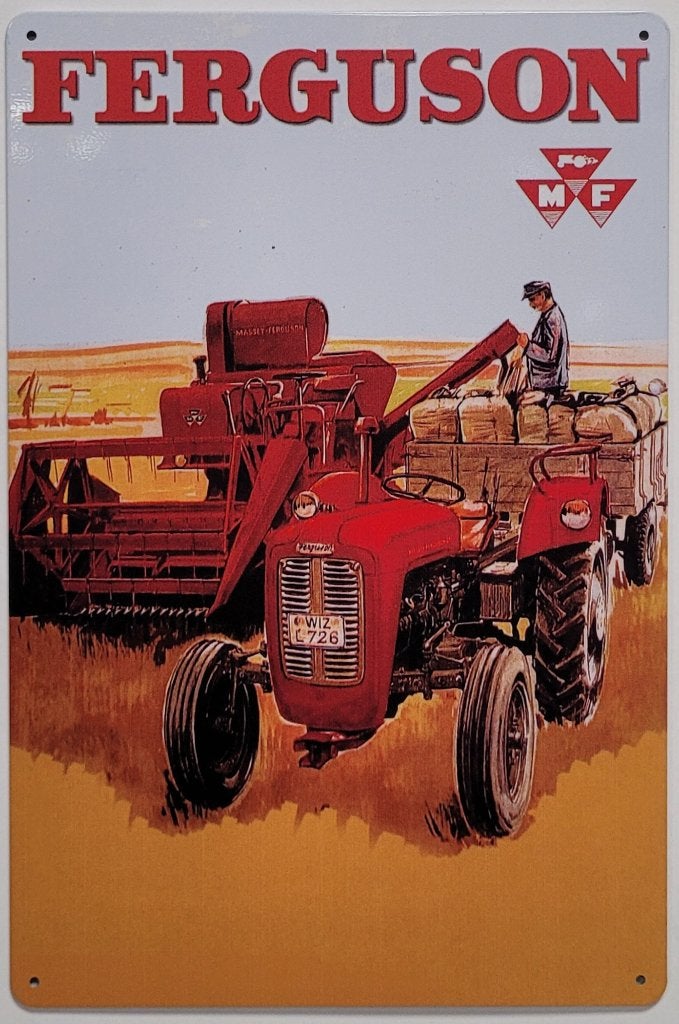 MF Ferguson tractor land reclamebord van metaal wandbord, Verzamelen, Merken en Reclamevoorwerpen, Reclamebord, Info@deconoord.nl