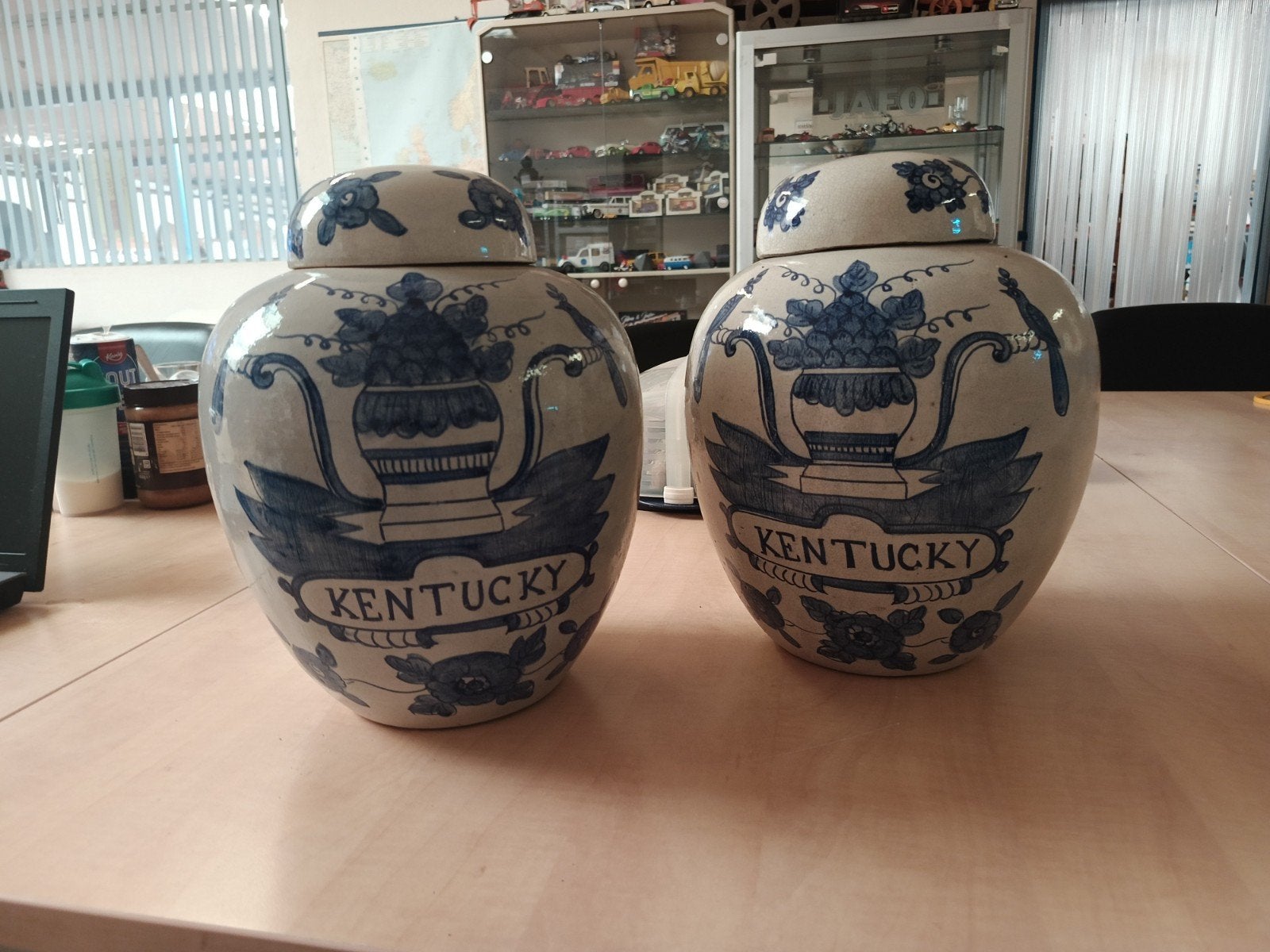 Set van 2 antieke tabak potten (delftware), Ophalen of Verzenden