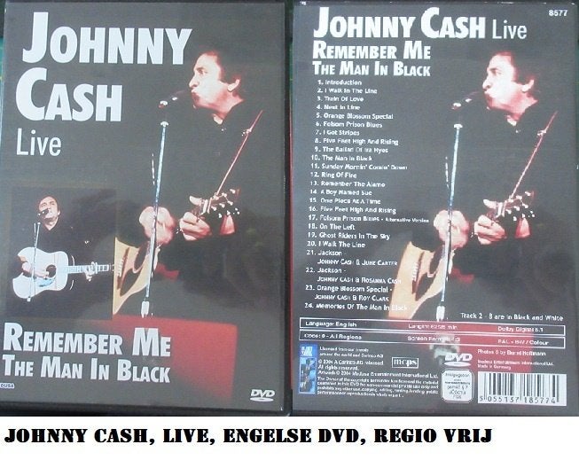 DVD, JOHNNY CASH LIVE, remember me, Alle leeftijden, Ophalen of Verzenden, Zo goed als nieuw