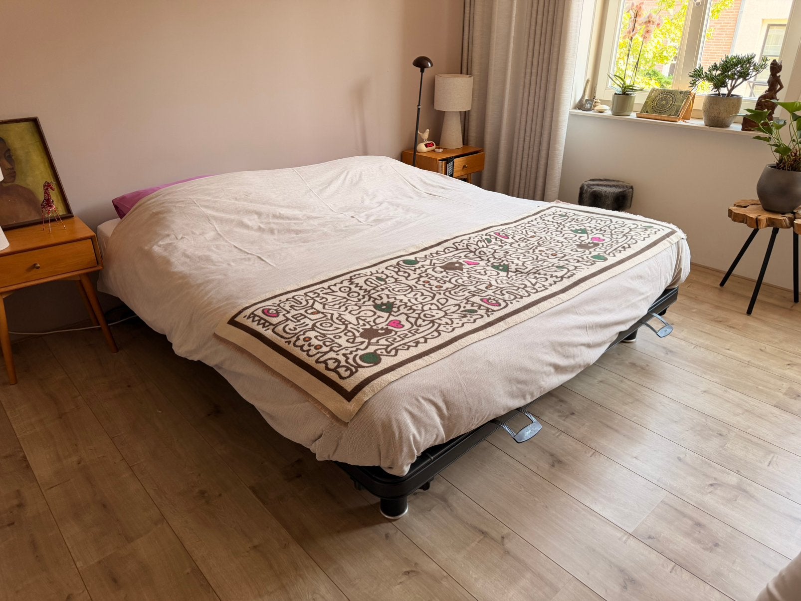Auping elektrisch verstelbaar tweepersoons bed, Huis en Inrichting, Ophalen, Gebruikt, Zwart, Tweepersoons