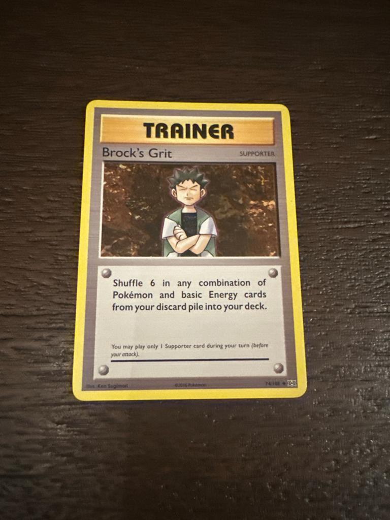 Pokémon Kaart: Brock's Grit Trainer (Supporter), Ophalen of Verzenden, Zo goed als nieuw, Losse kaart