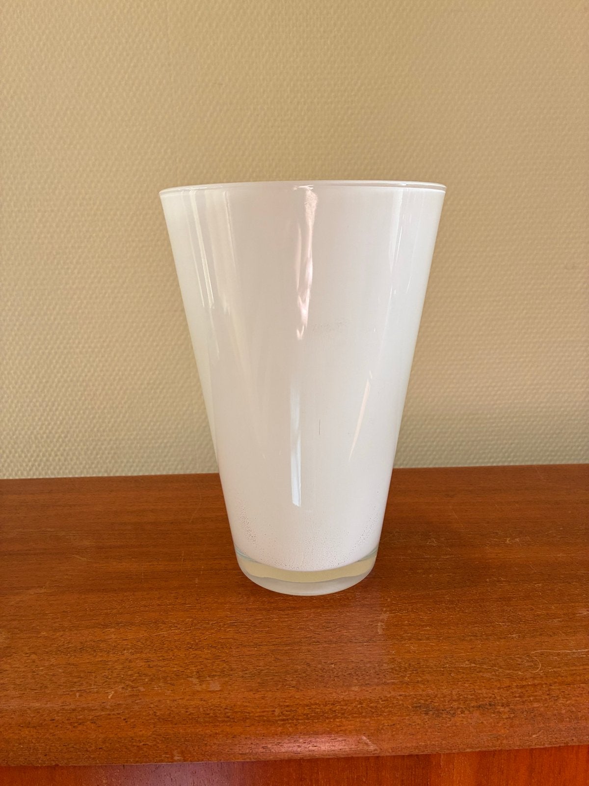 Witte glazen vaas - Elegant en modern design, Ophalen of Verzenden