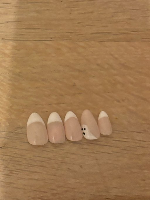 Set van 10 nepnagels met Franse tip en schattig design, Verzenden, Nieuw