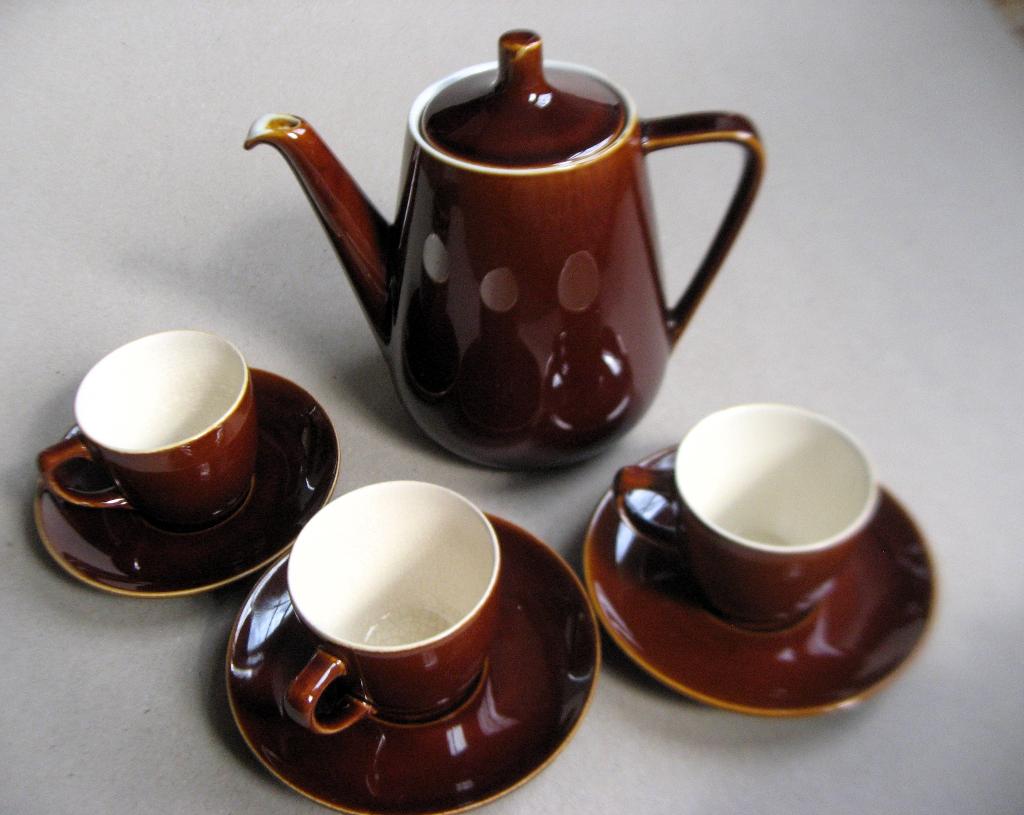 Retro Villeroy & Boch, Glossy koffiekan en kopjes jaren 60, Ophalen of Verzenden